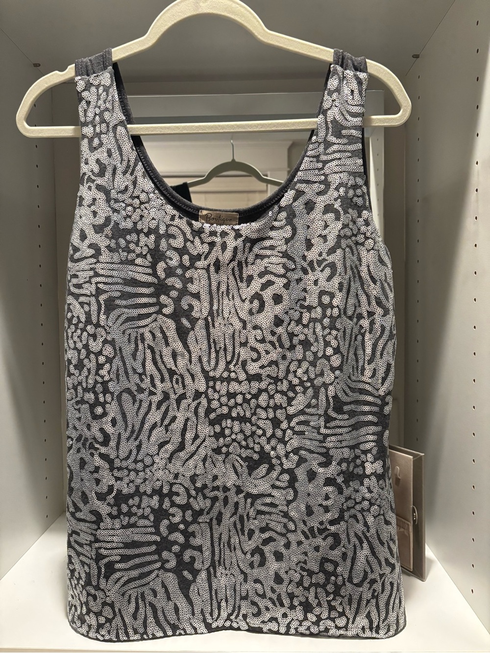 Bootique Black and White Abstract Pattern Tank Top
